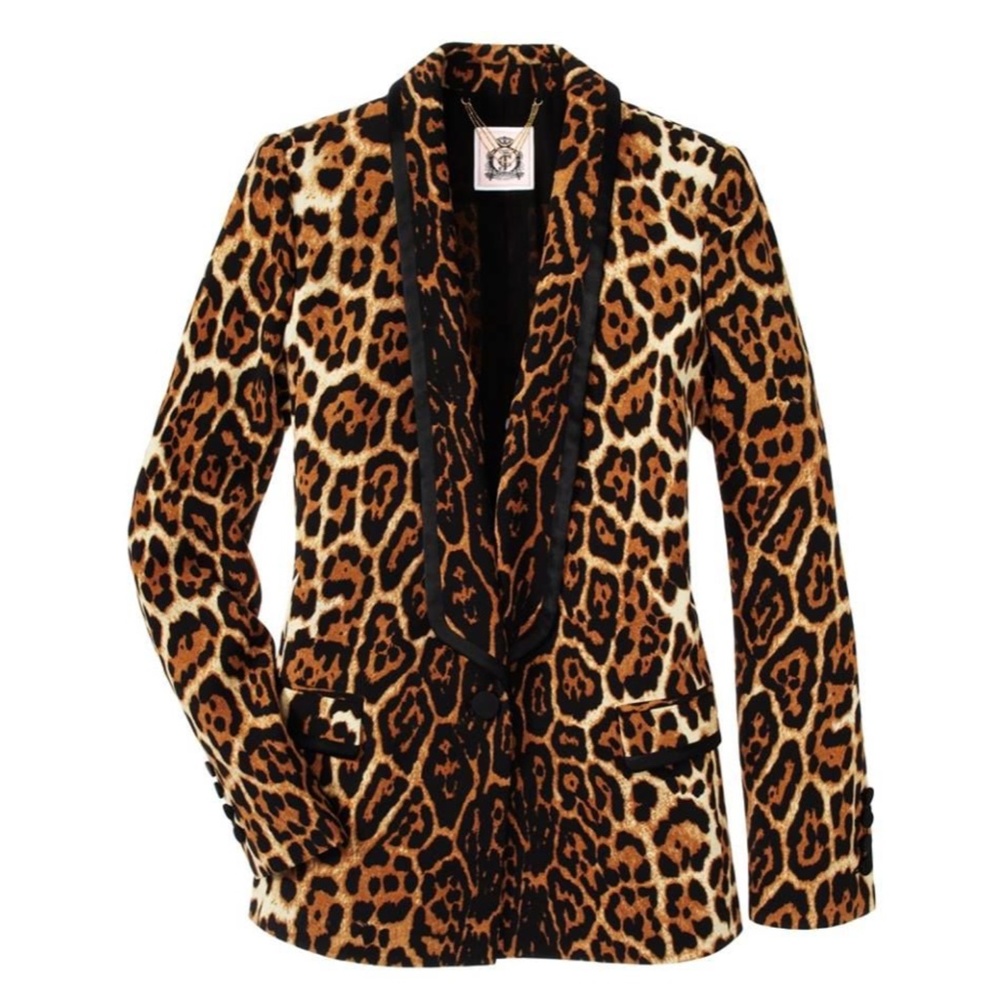 Juicy couture leopard ocelot blazer jacket S